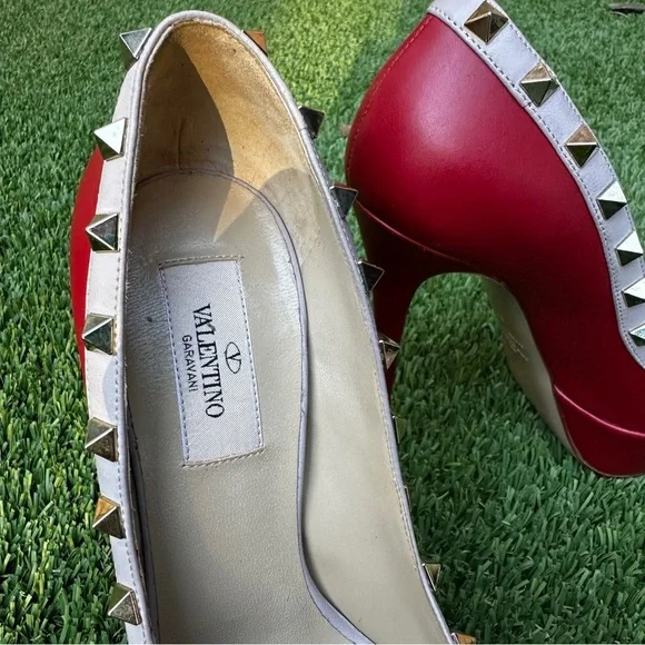 Valentino rockstud peep toe heels